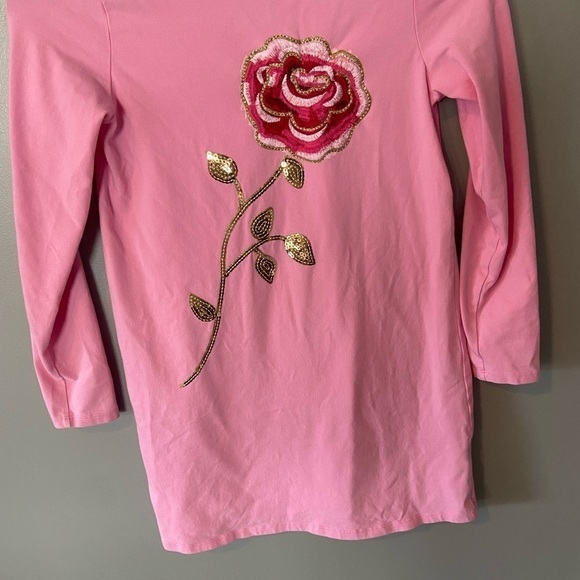 Kate Spade Girls Bubblegum Pink Embroidered Rose Dress - Picture 6 of 11